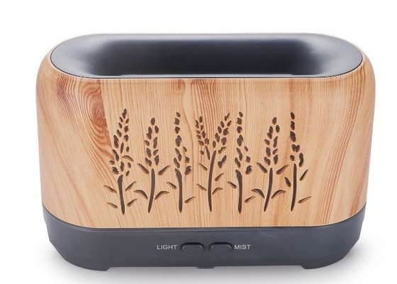 200ml Μηχάνημα Αρωματοθεραπείας Wood Grain Hullowed Lavender Flame Diffuser Humidifier